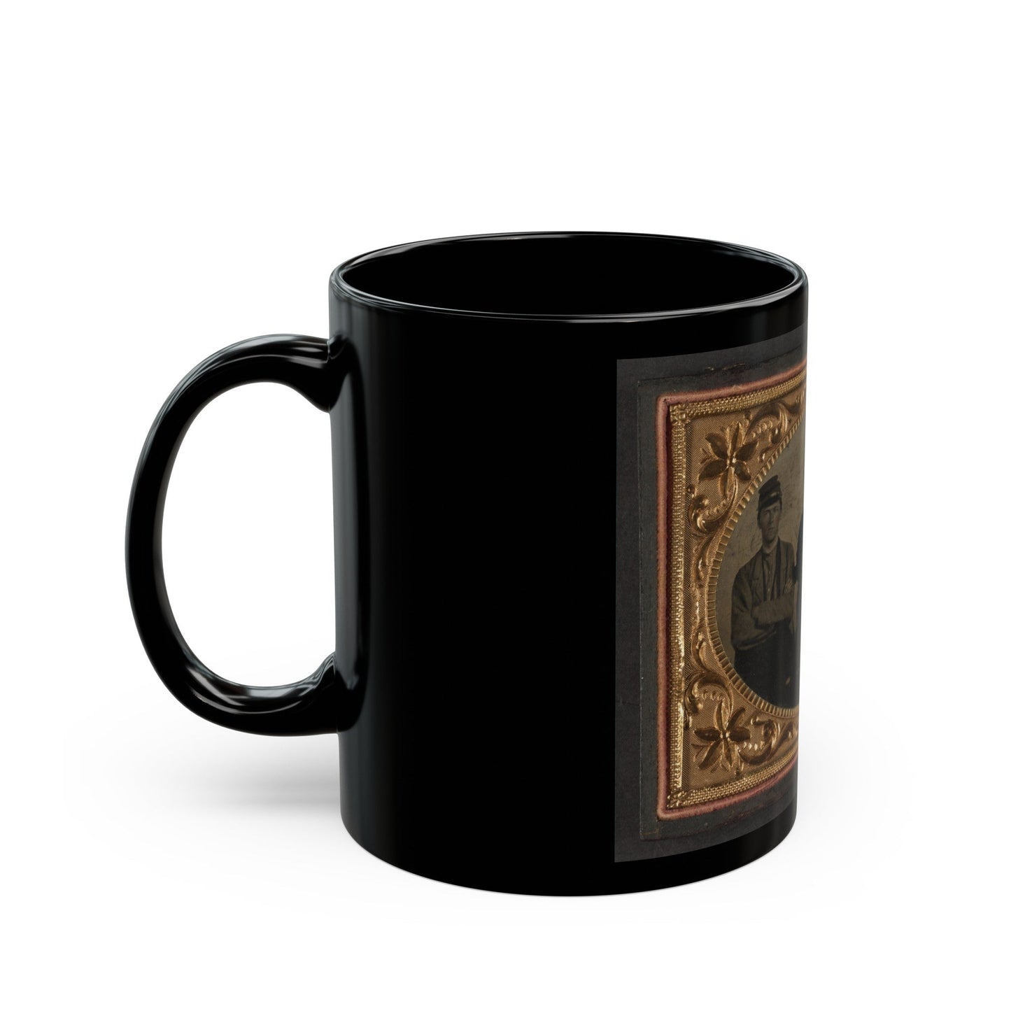 Three Unidentified Soldiers (U.S. Civil War) Black Coffee Mug-The Sticker Space