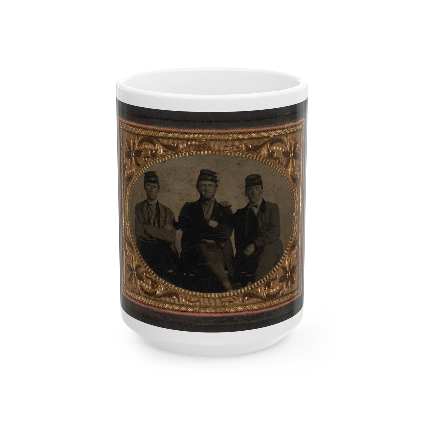 Three Unidentified Soldiers (U.S. Civil War) White Coffee Mug-15oz-The Sticker Space