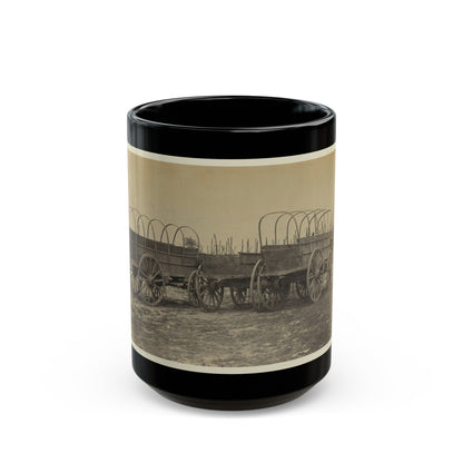 Three Wagons, Probably Used For Army Supplies In Civil War (U.S. Civil War) Black Coffee Mug-15oz-The Sticker Space