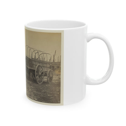 Three Wagons, Probably Used For Army Supplies In Civil War (U.S. Civil War) White Coffee Mug-The Sticker Space