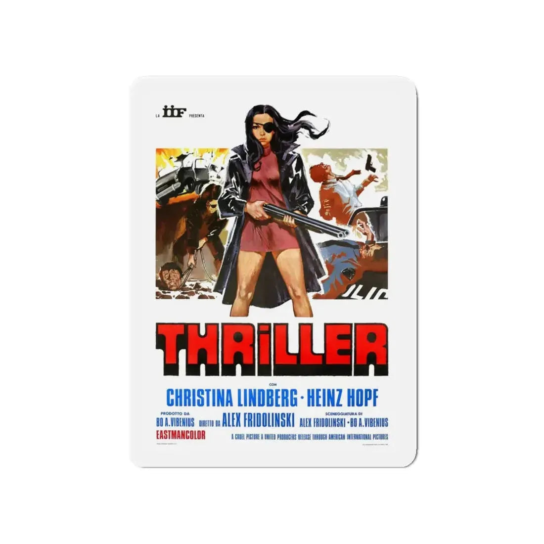 THRILLER A CRUEL PICTURE (ITALIAN) 1973 Movie Poster - Refrigerator Magnet 4 Inch - The Sticker Space
