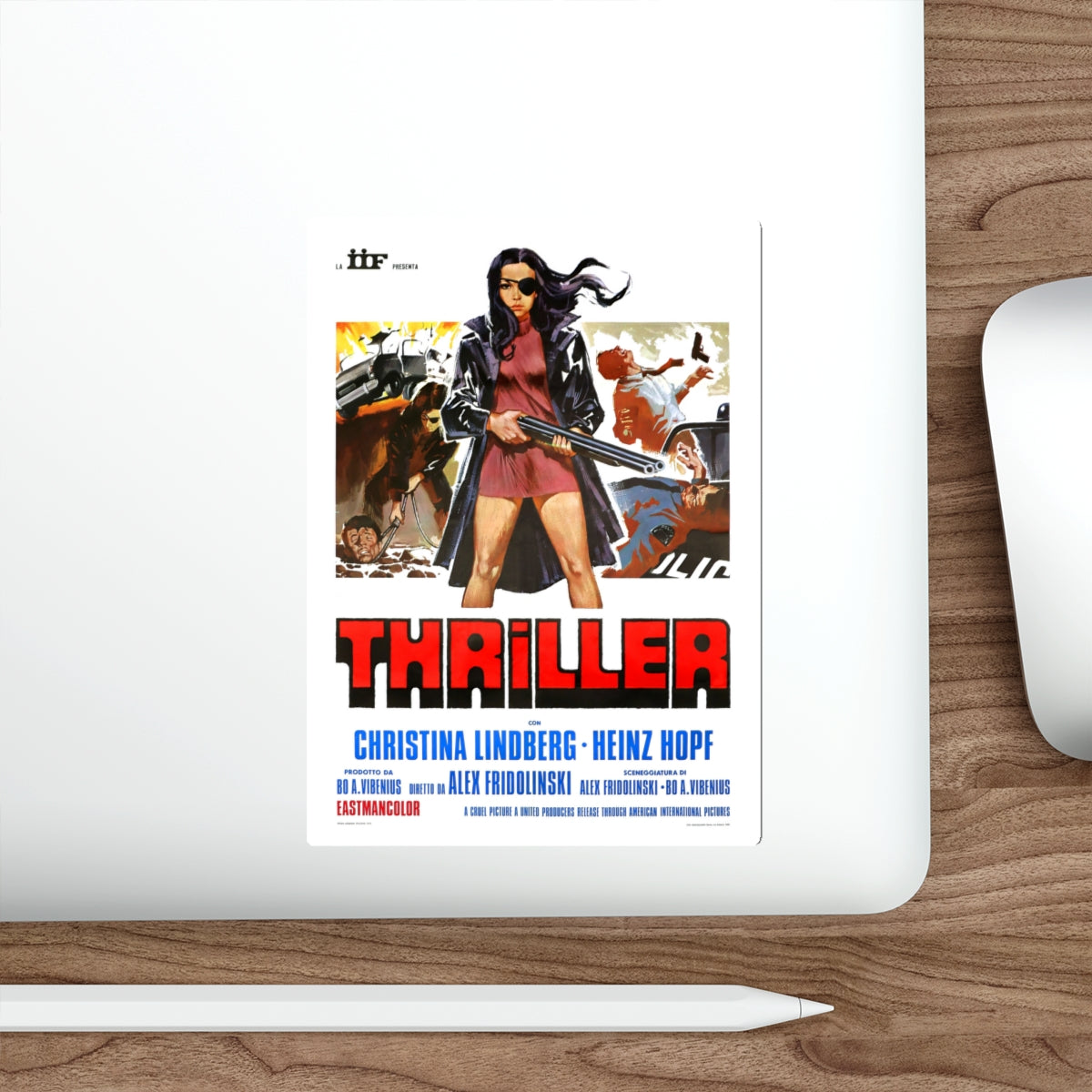 THRILLER A CRUEL PICTURE (ITALIAN) 1973 Movie Poster STICKER Vinyl Die-Cut Decal-The Sticker Space