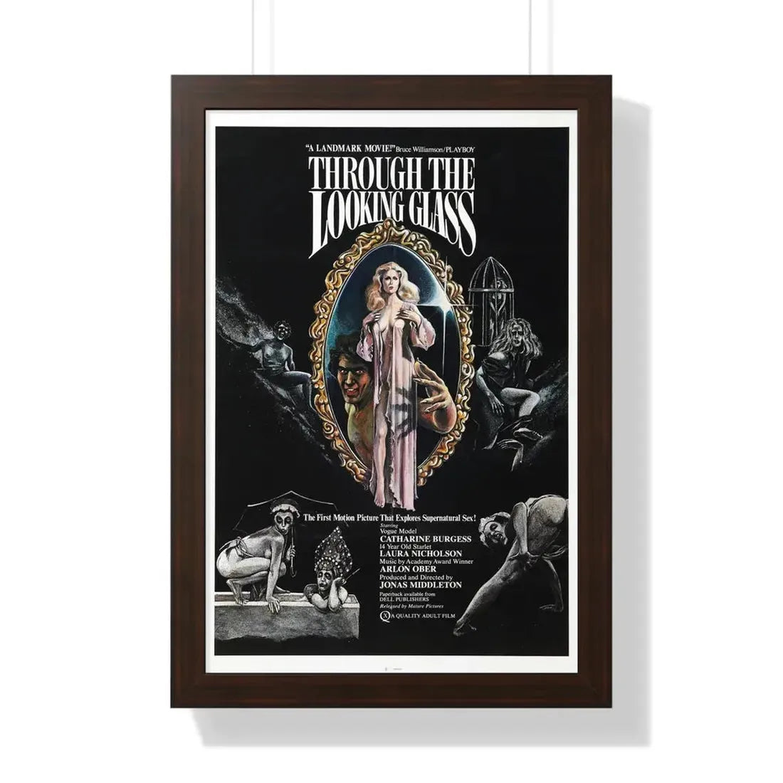 THROUGH THE LOOKING GLASS 1976 - Framed Movie Poster 16″ x 24″ Walnut - The Sticker Space