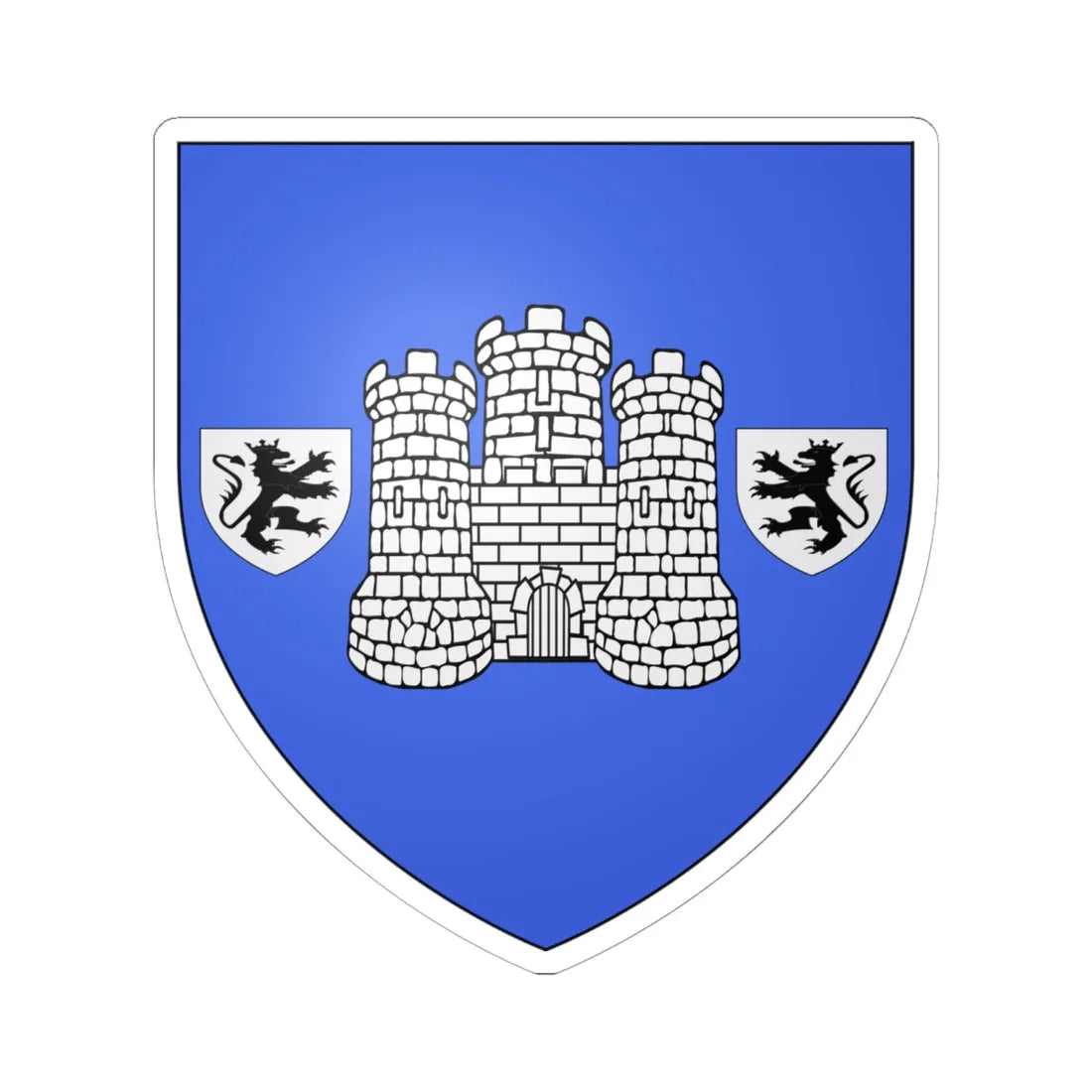 Thuin coat of arms (Belgium) (Coat of Arms) STICKER Vinyl Kiss-Cut Decal 6 Inch White - The Sticker Space