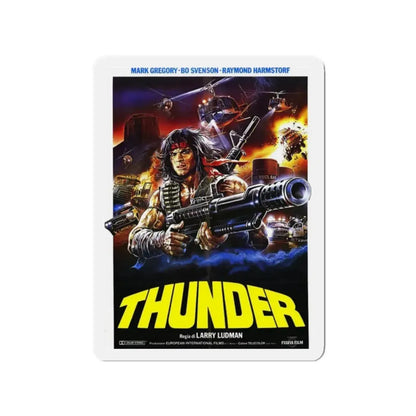 THUNDER 1983 Movie Poster - Refrigerator Magnet 2 Inch Die-Cut - The Sticker Space