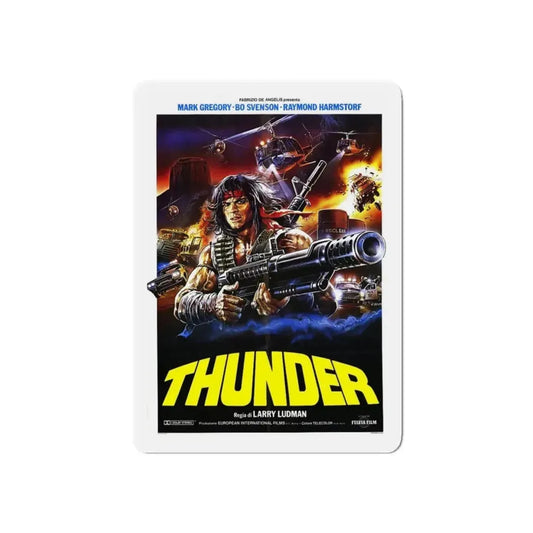 THUNDER 1983 Movie Poster - Refrigerator Magnet 6 Inch Die-Cut - The Sticker Space