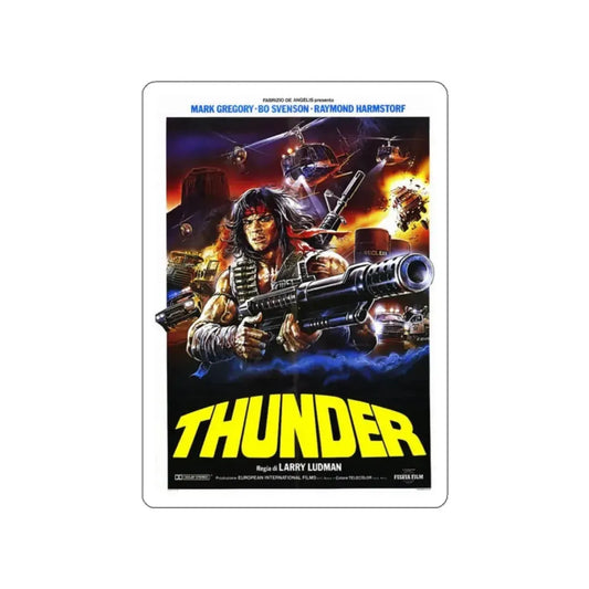 THUNDER 1983 Movie Poster STICKER Vinyl Die-Cut Decal 2 Inch - The Sticker Space