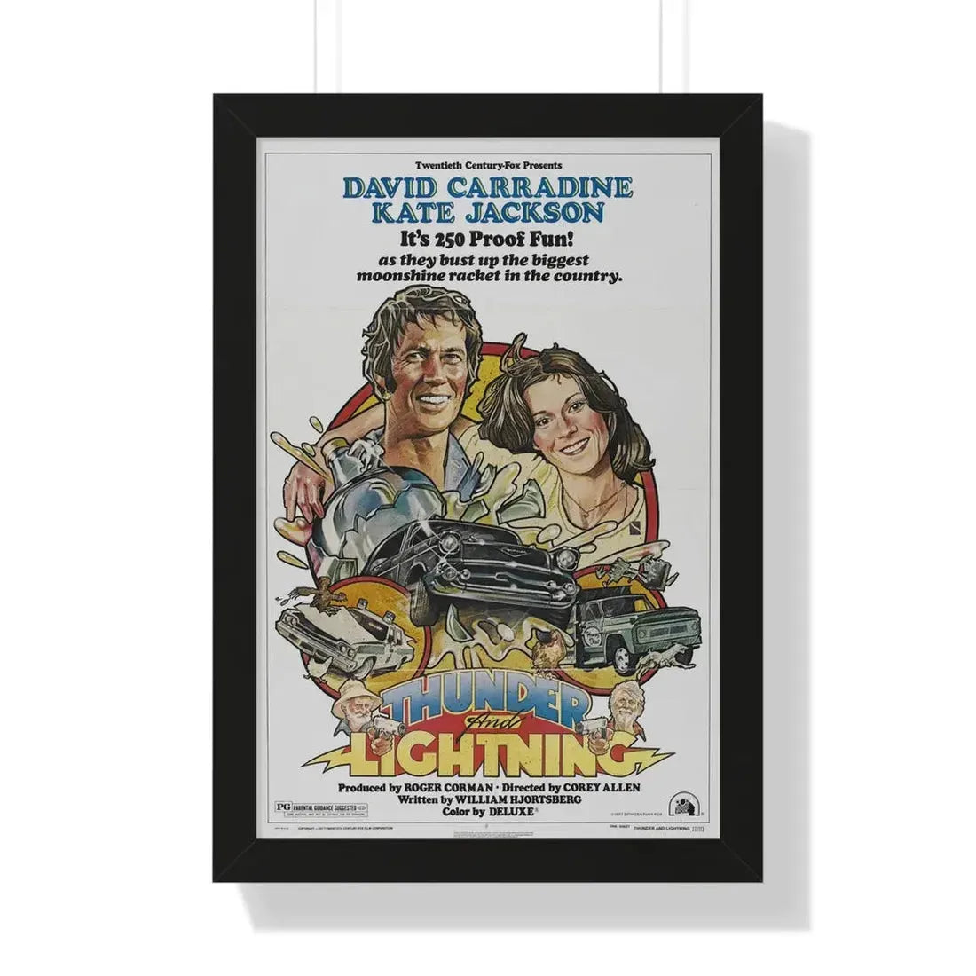 THUNDER AND LIGHTNING 1977 - Framed Movie Poster 16″ x 24″ Black - The Sticker Space
