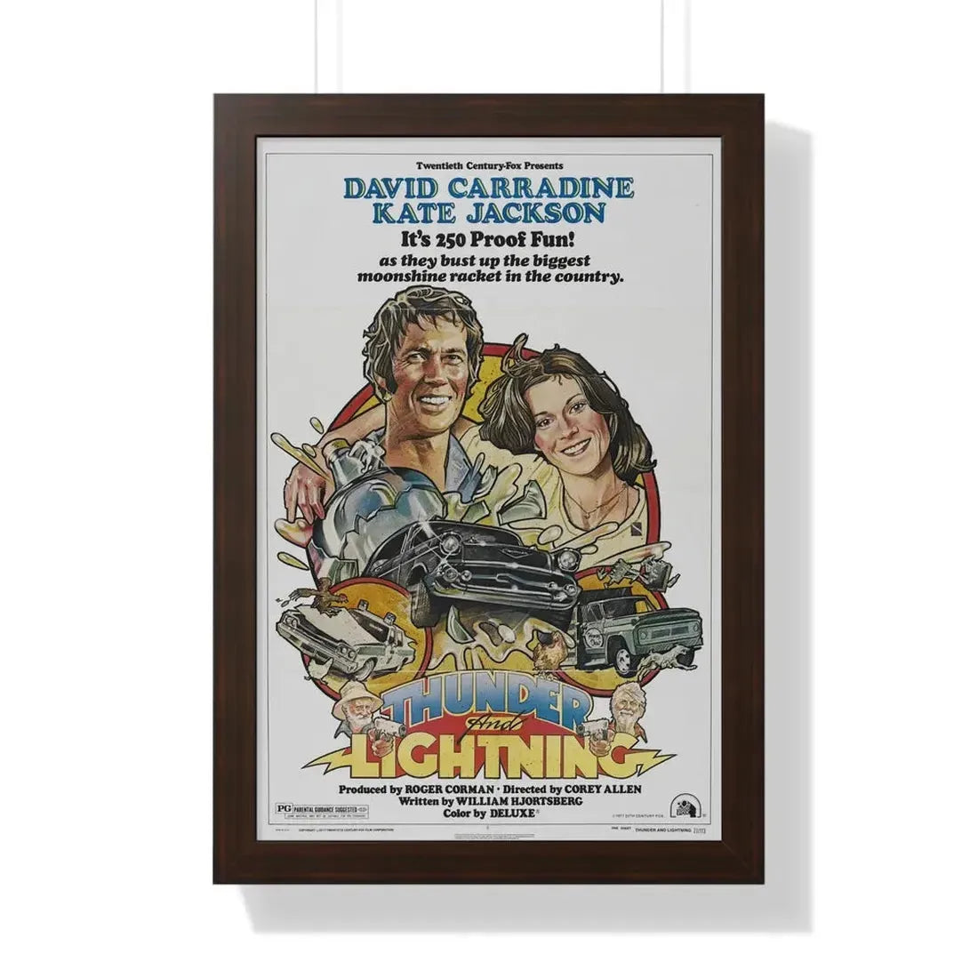 THUNDER AND LIGHTNING 1977 - Framed Movie Poster 16″ x 24″ Walnut - The Sticker Space