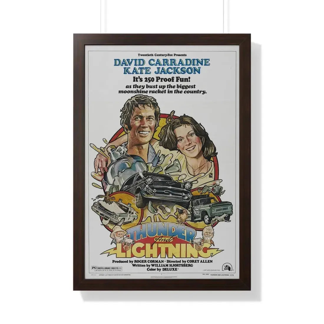 THUNDER AND LIGHTNING 1977 - Framed Movie Poster 20" x 30" Walnut - The Sticker Space