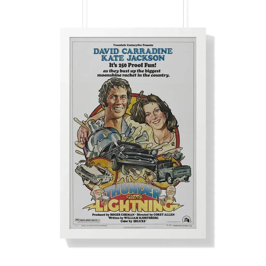 THUNDER AND LIGHTNING 1977 - Framed Movie Poster 20" x 30" White - The Sticker Space