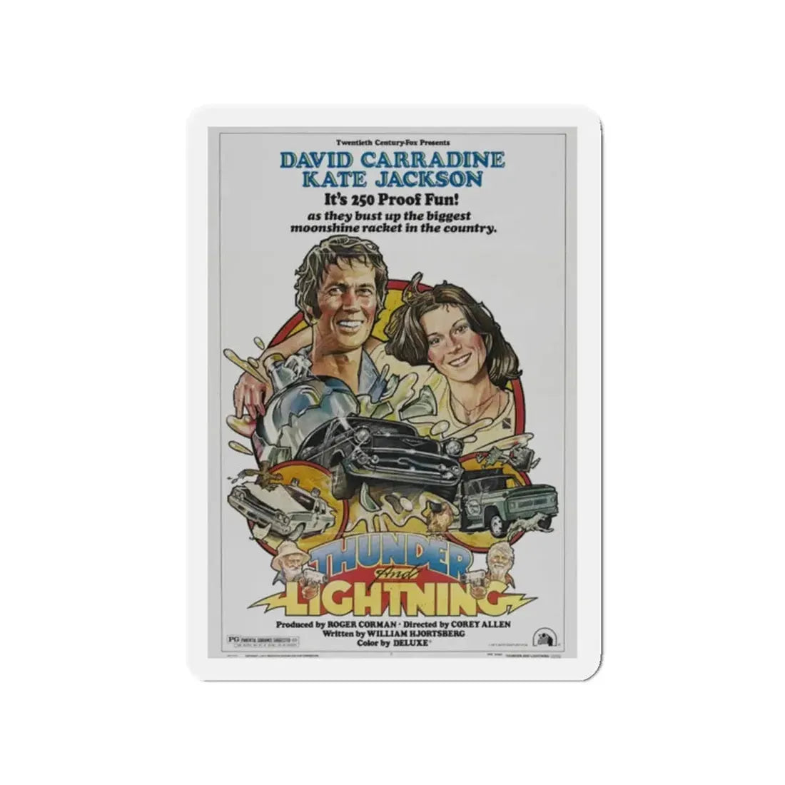 THUNDER AND LIGHTNING 1977 Movie Poster - Refrigerator Magnet 2 Inch Die-Cut - The Sticker Space