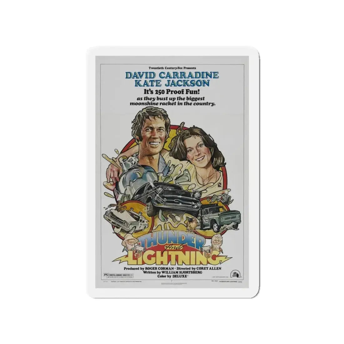 THUNDER AND LIGHTNING 1977 Movie Poster - Refrigerator Magnet 3 Inch Die-Cut - The Sticker Space