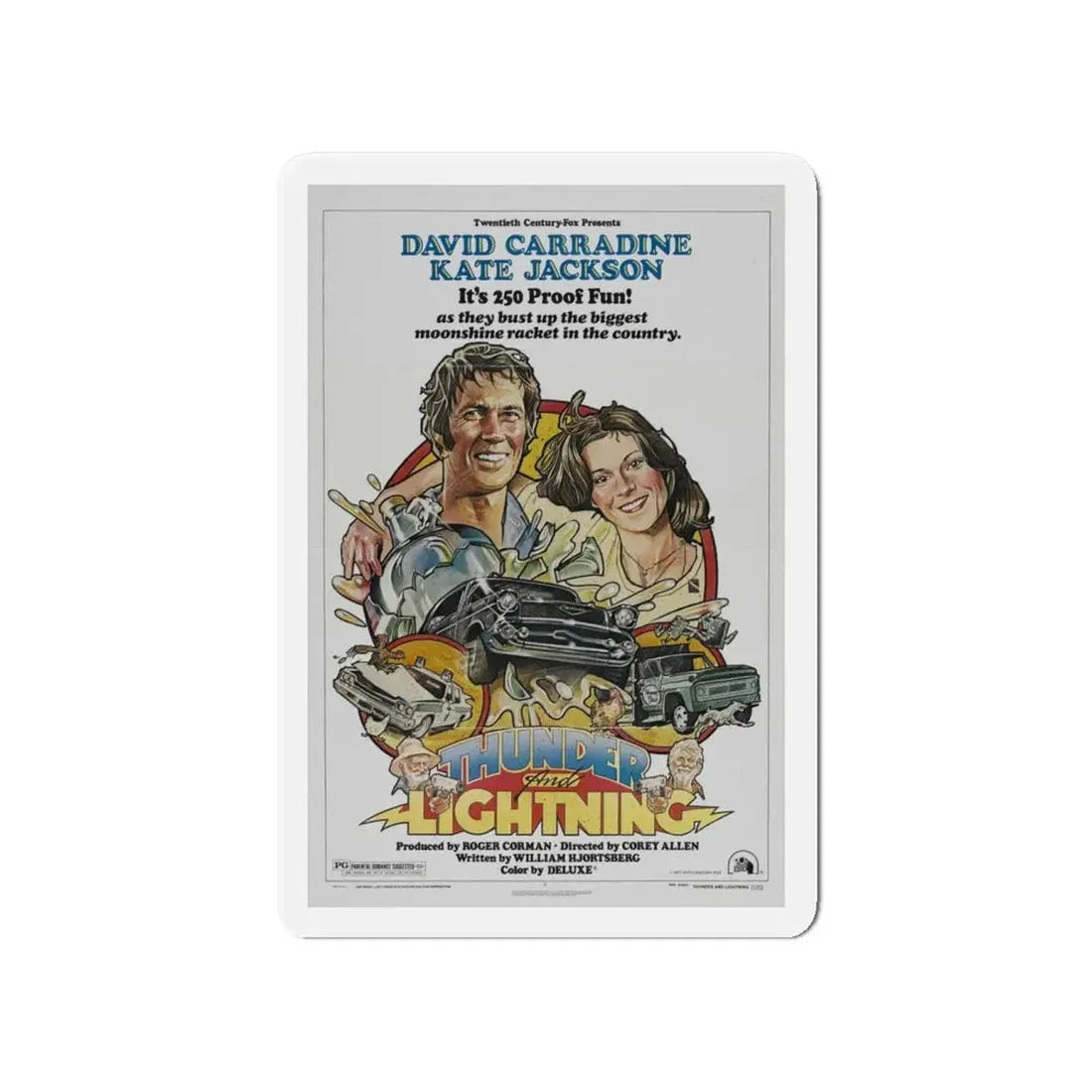 THUNDER AND LIGHTNING 1977 Movie Poster - Refrigerator Magnet 4 Inch Die-Cut - The Sticker Space