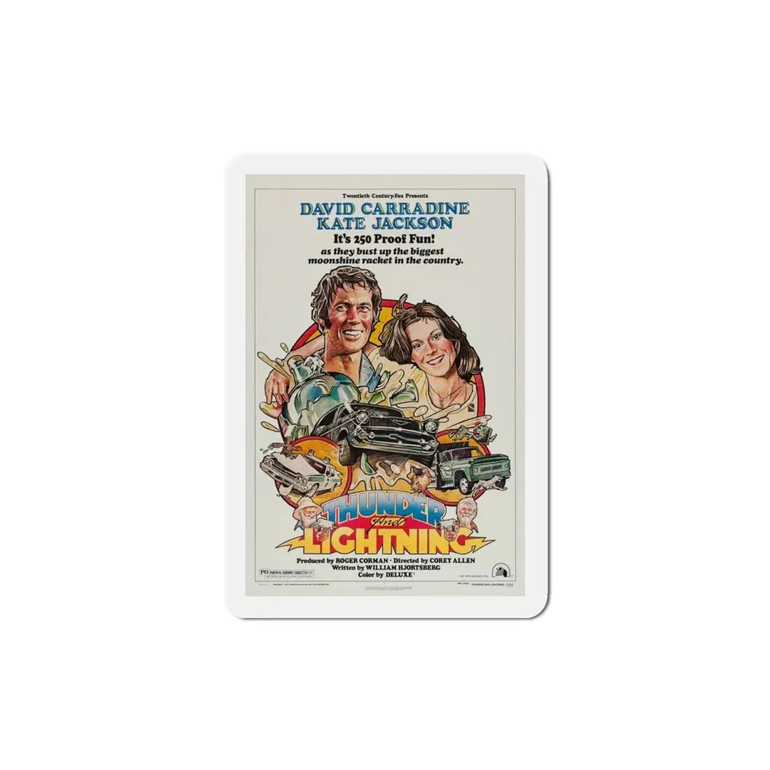 Thunder and Lightning 1977 Movie Poster Refrigerator Magnet 4 Inch - The Sticker Space