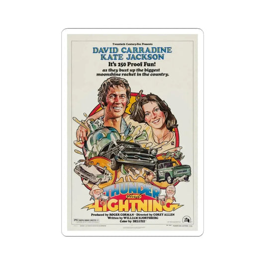 Thunder and Lightning 1977 Movie Poster - STICKER Vinyl Kiss-Cut Decal 2 Inch White - The Sticker Space