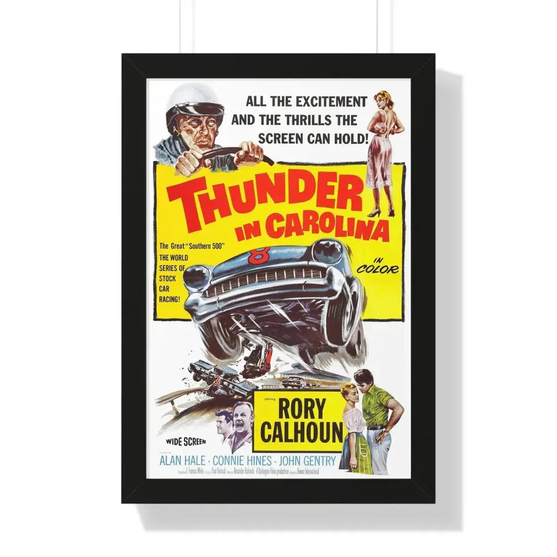 THUNDER IN CAROLINA 1960 - Framed Movie Poster 16″ x 24″ Black - The Sticker Space