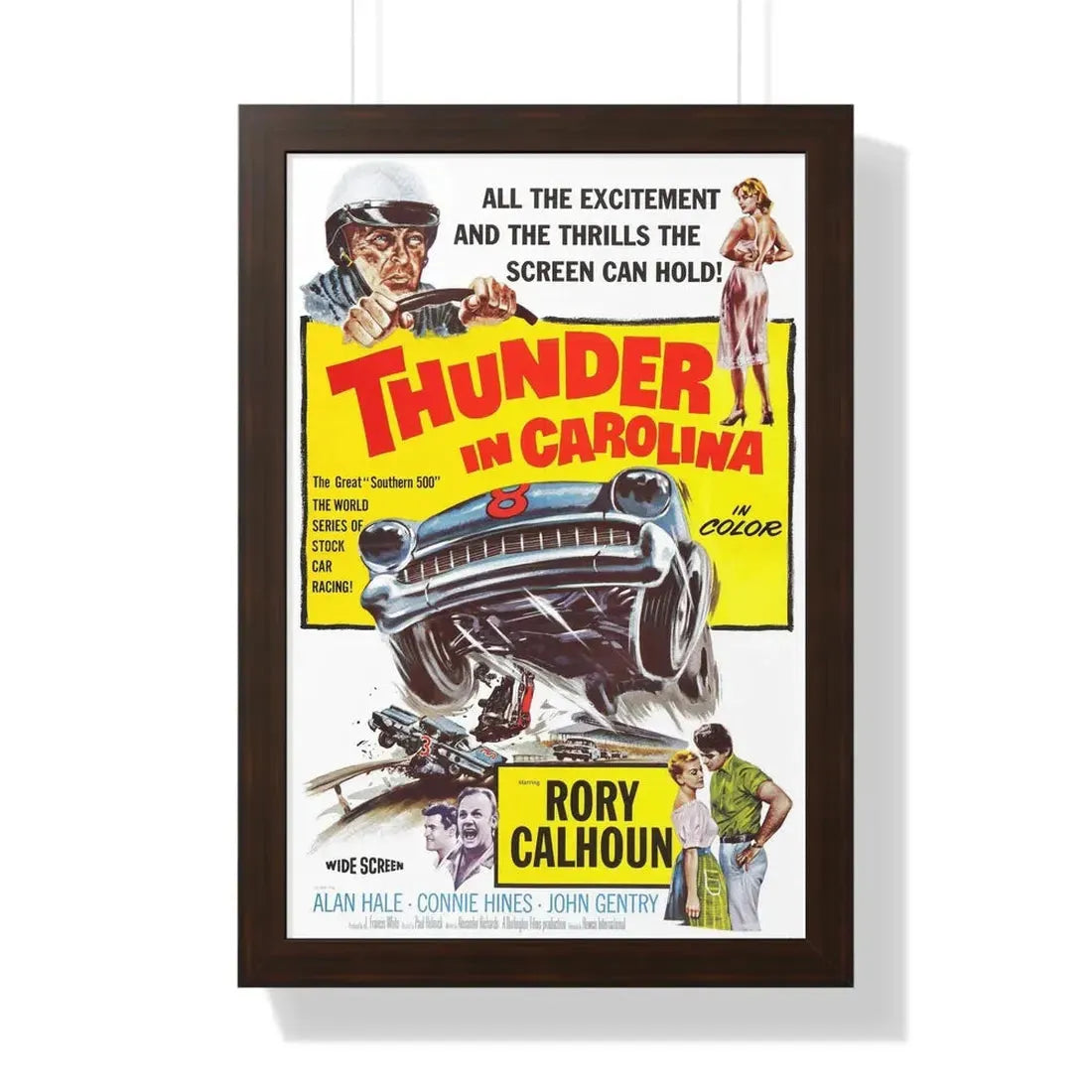 THUNDER IN CAROLINA 1960 - Framed Movie Poster 16″ x 24″ Walnut - The Sticker Space