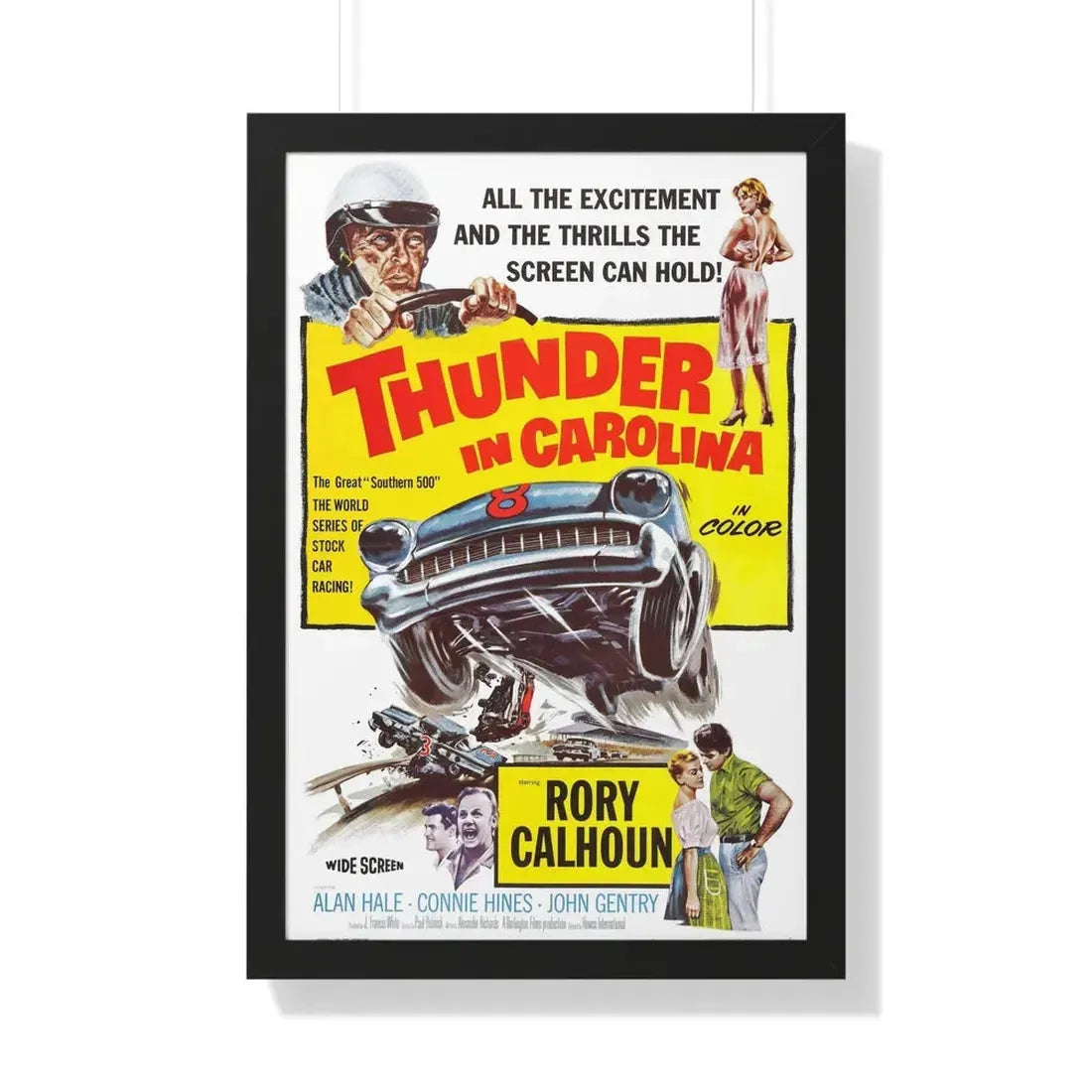 THUNDER IN CAROLINA 1960 - Framed Movie Poster 20" x 30" Black - The Sticker Space