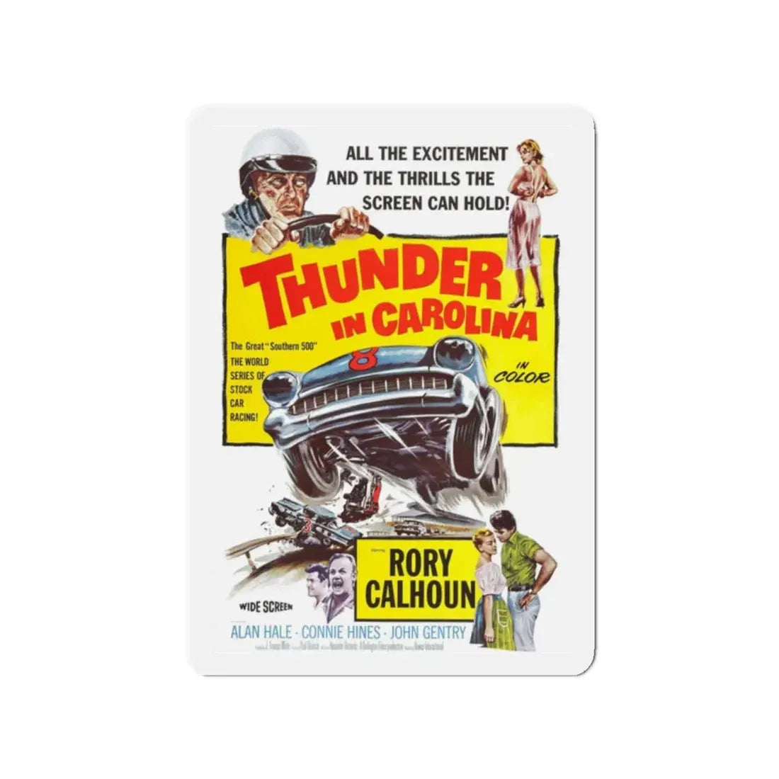THUNDER IN CAROLINA 1960 Movie Poster - Refrigerator Magnet 2 Inch Die-Cut - The Sticker Space