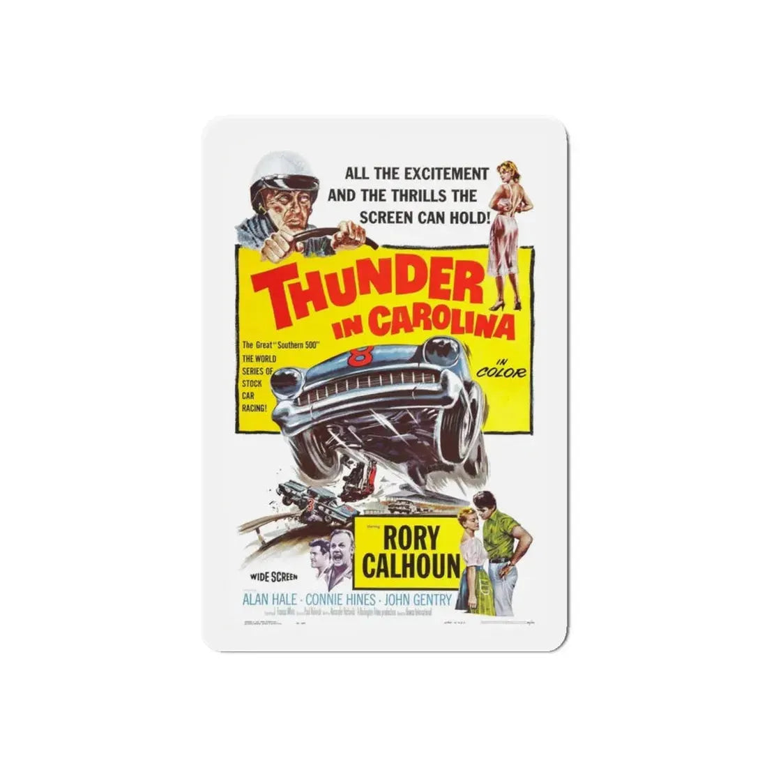THUNDER IN CAROLINA 1960 Movie Poster - Refrigerator Magnet 5 Inch Die-Cut - The Sticker Space