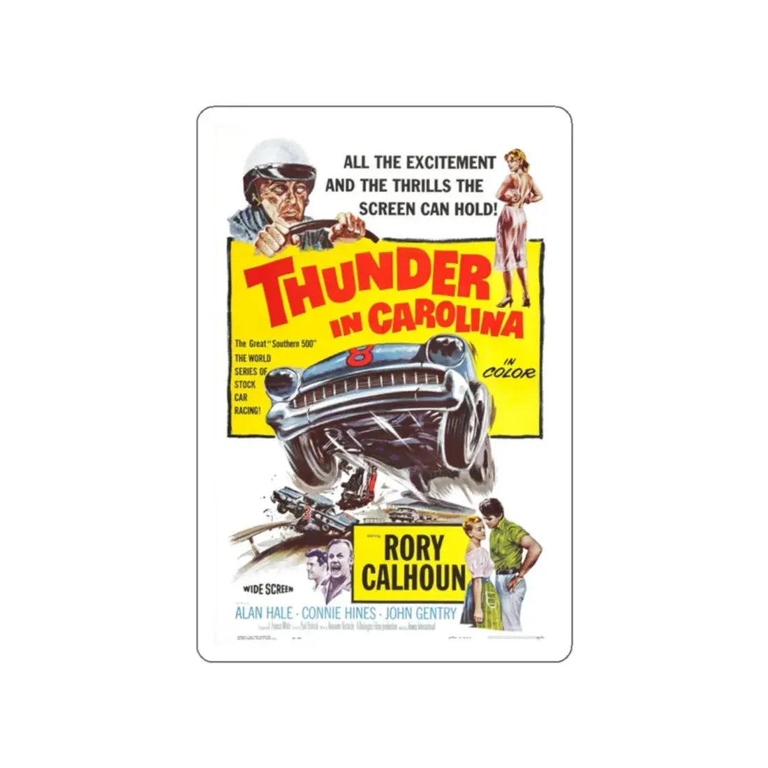 THUNDER IN CAROLINA 1960 Movie Poster STICKER Vinyl Die-Cut Decal 2 Inch - The Sticker Space