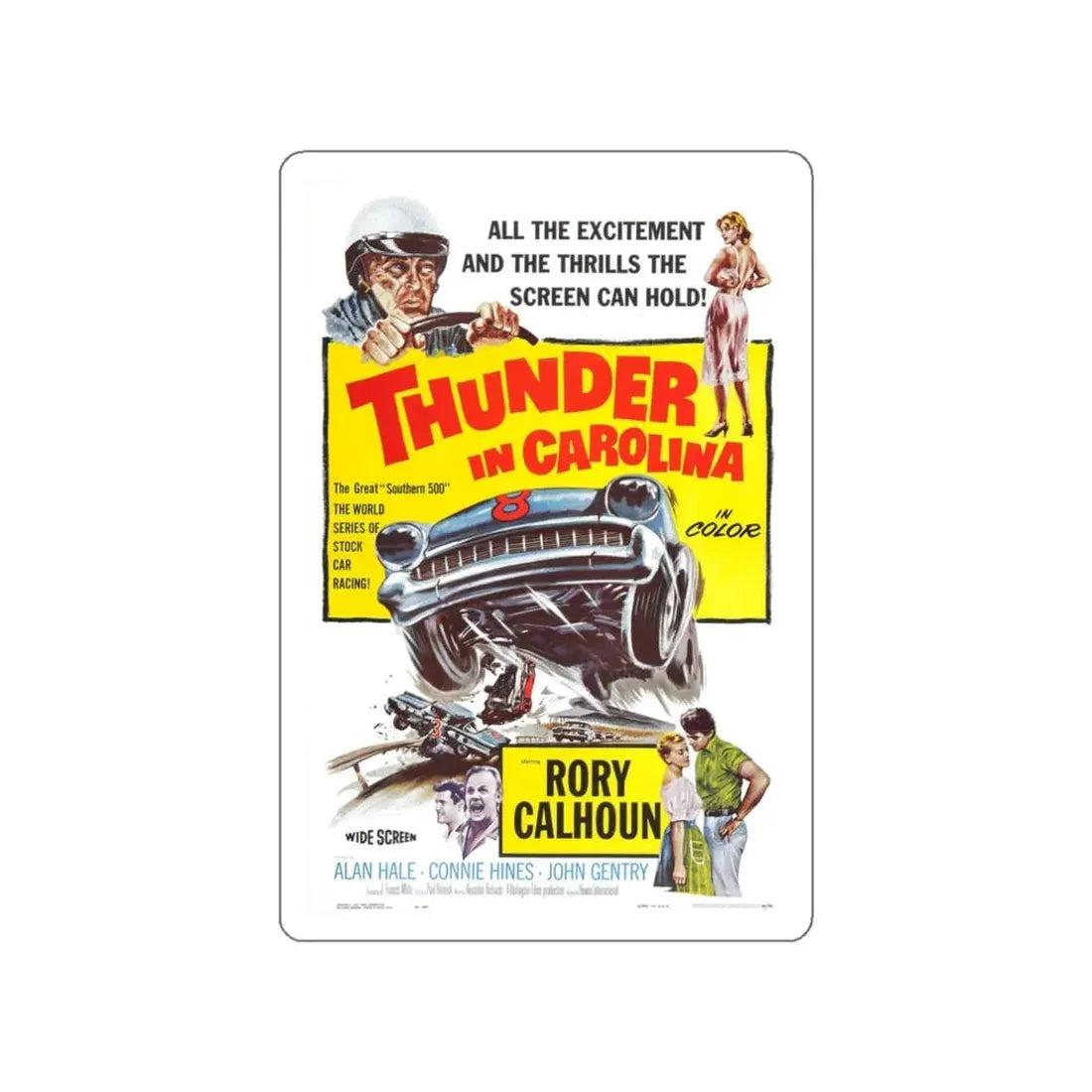 THUNDER IN CAROLINA 1960 Movie Poster STICKER Vinyl Die-Cut Decal 3 Inch - The Sticker Space
