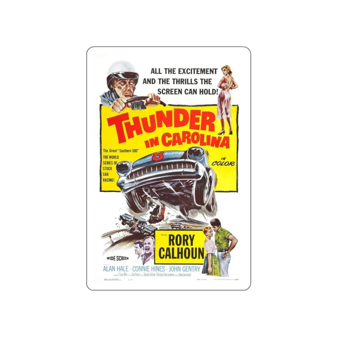 THUNDER IN CAROLINA 1960 Movie Poster STICKER Vinyl Die-Cut Decal 4 Inch - The Sticker Space