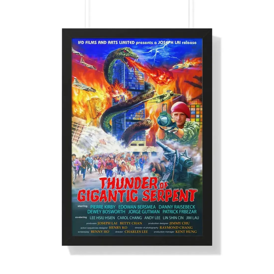 THUNDER OF GIGANTIC SERPENT 1988 - Framed Movie Poster 20" x 30" Black - The Sticker Space