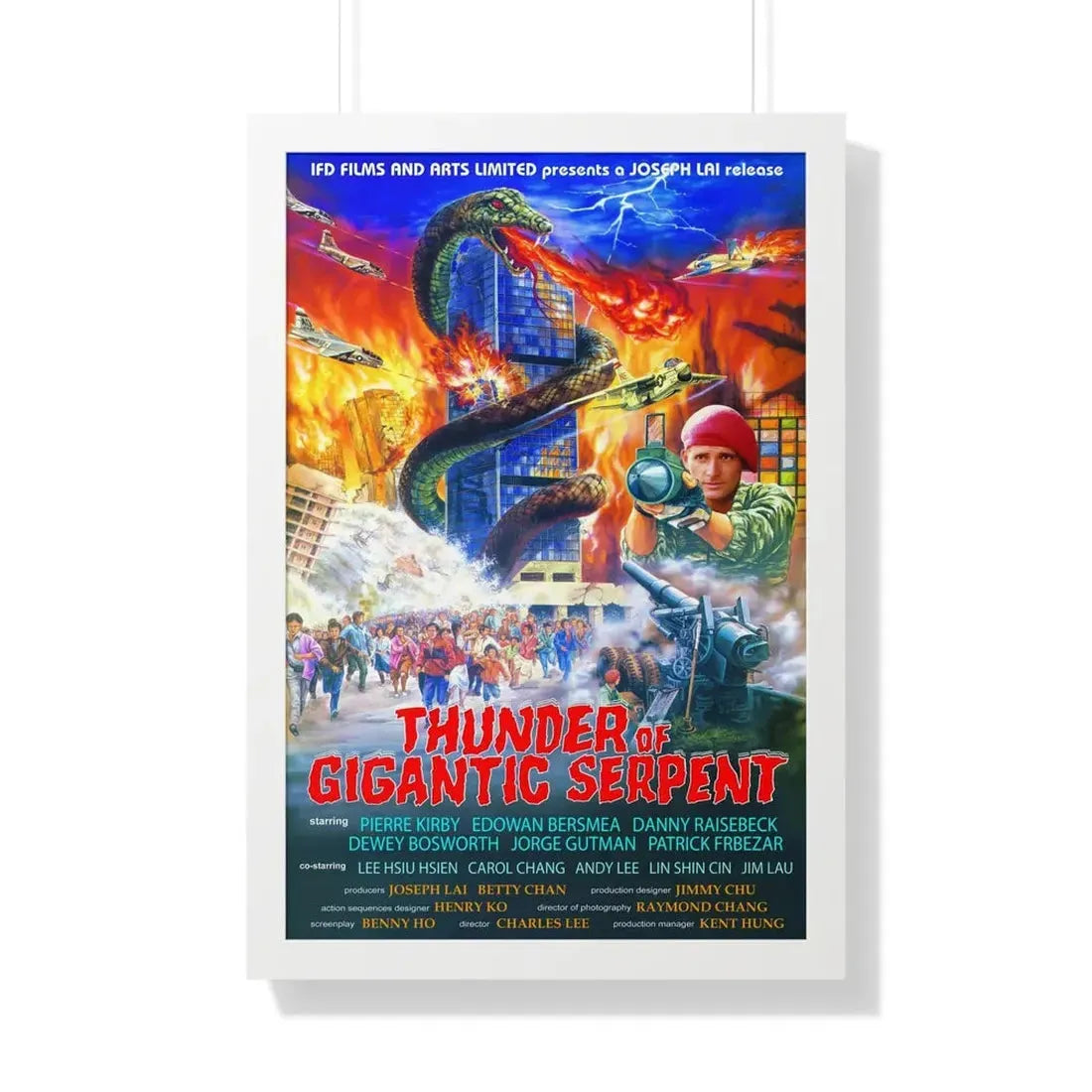 THUNDER OF GIGANTIC SERPENT 1988 - Framed Movie Poster 20" x 30" White - The Sticker Space
