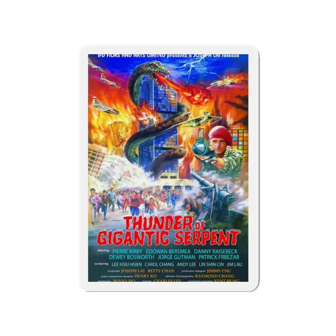 THUNDER OF GIGANTIC SERPENT 1988 Movie Poster - Refrigerator Magnet 2 Inch Die-Cut - The Sticker Space