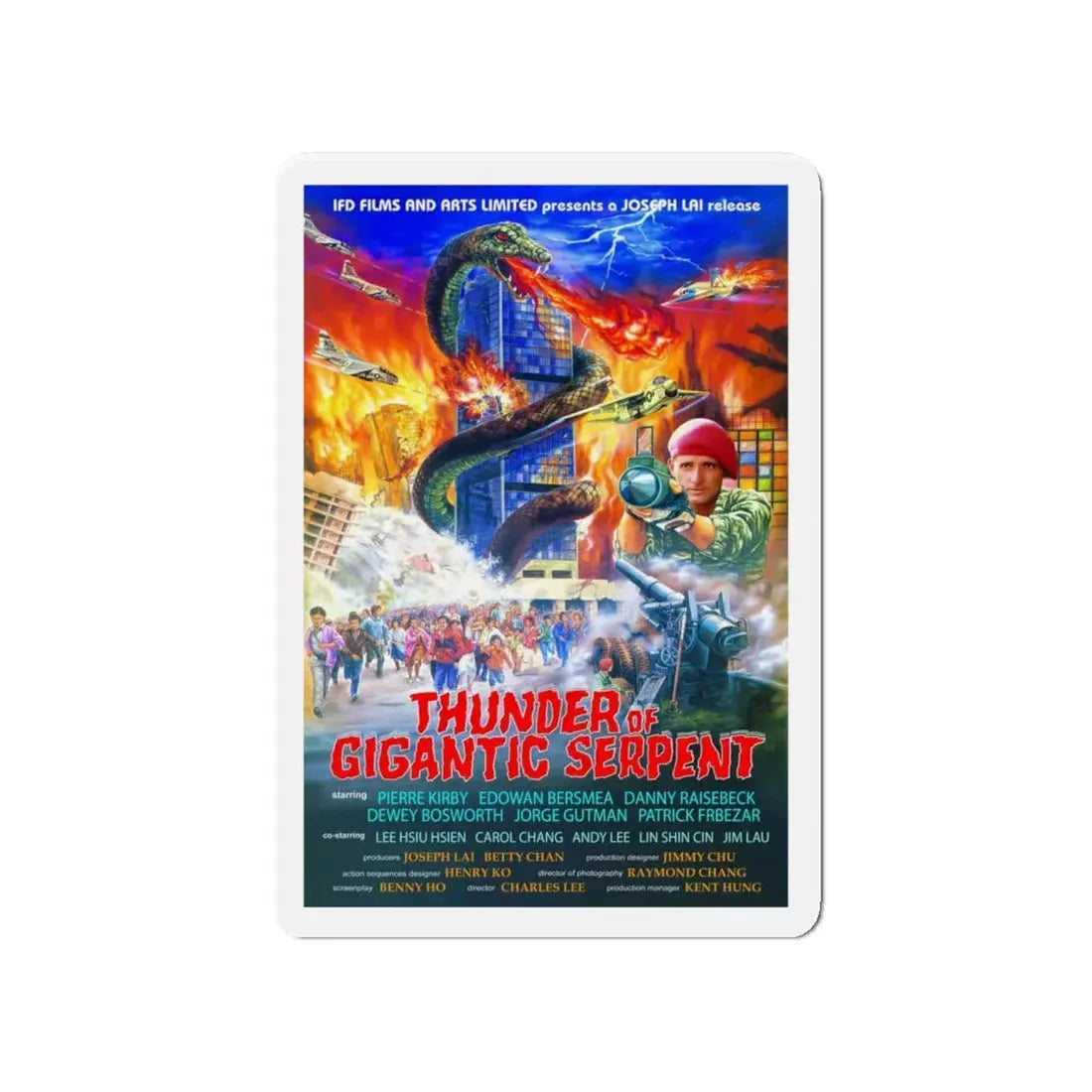 THUNDER OF GIGANTIC SERPENT 1988 Movie Poster - Refrigerator Magnet 4 Inch Die-Cut - The Sticker Space