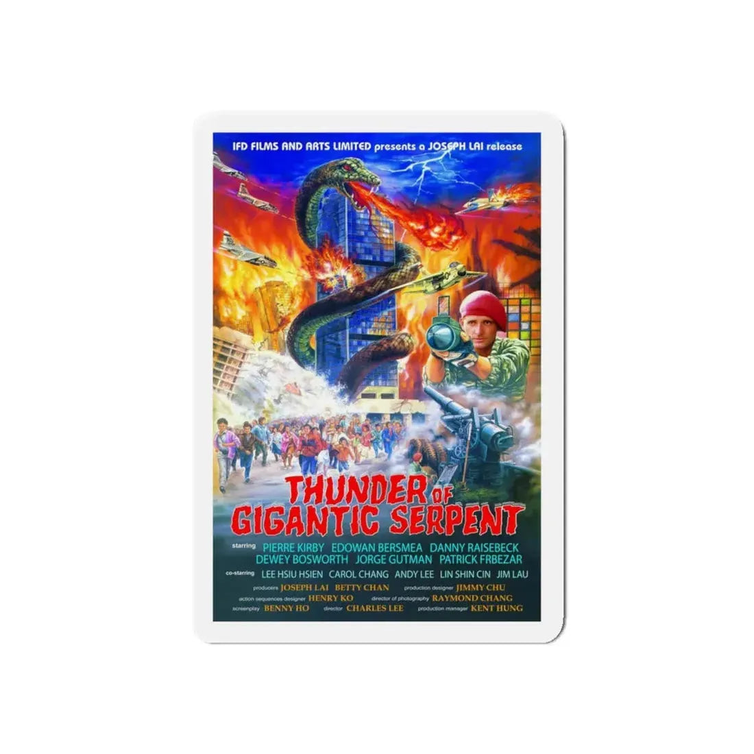 THUNDER OF GIGANTIC SERPENT 1988 Movie Poster - Refrigerator Magnet 5 Inch Die-Cut - The Sticker Space