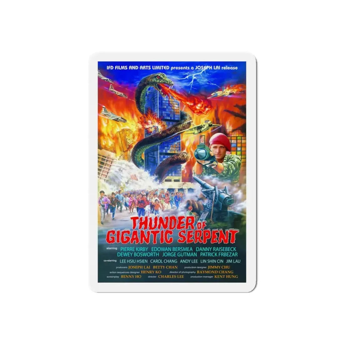 THUNDER OF GIGANTIC SERPENT 1988 Movie Poster - Refrigerator Magnet 6 Inch Die-Cut - The Sticker Space