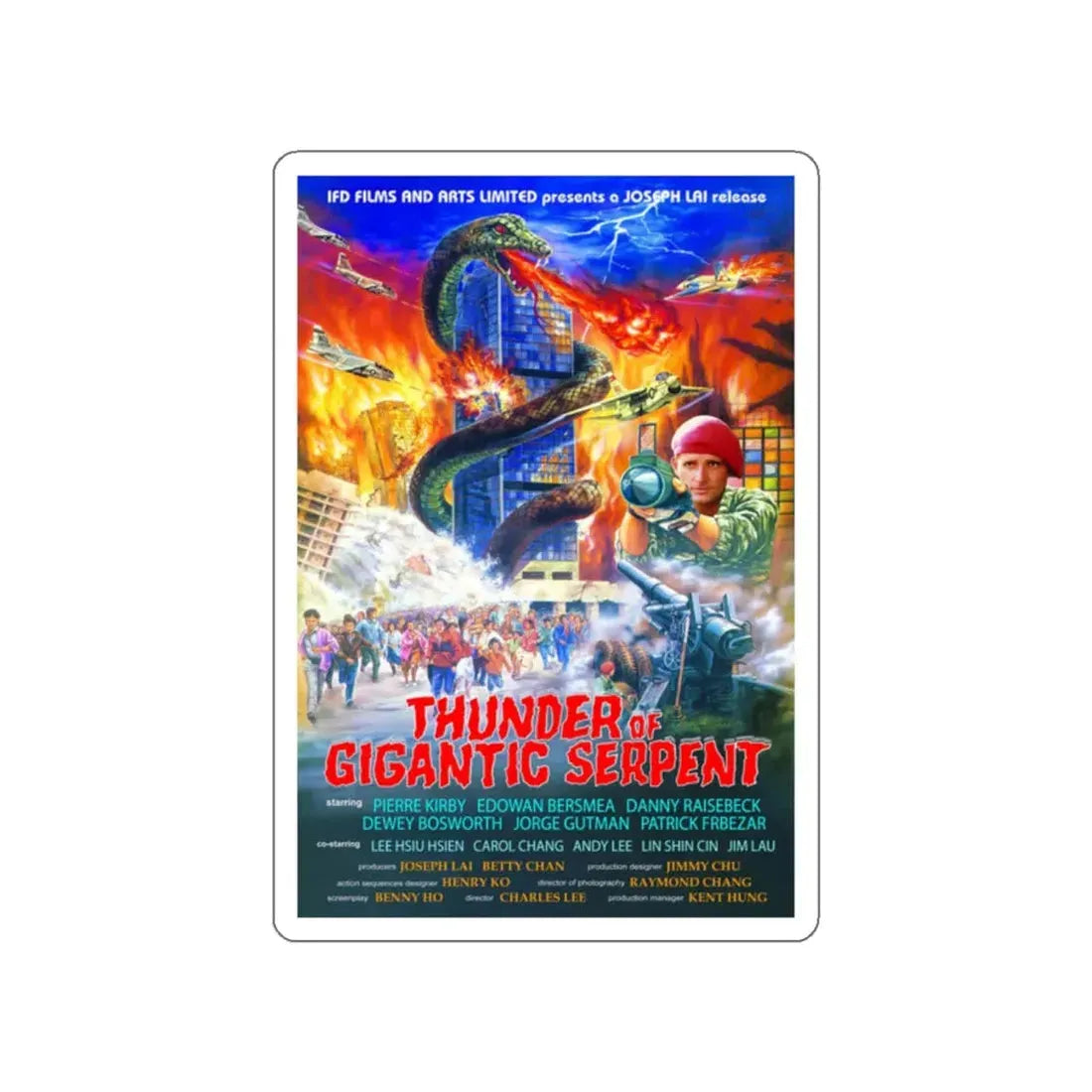 THUNDER OF GIGANTIC SERPENT 1988 Movie Poster STICKER Vinyl Die-Cut Decal 2 Inch - The Sticker Space