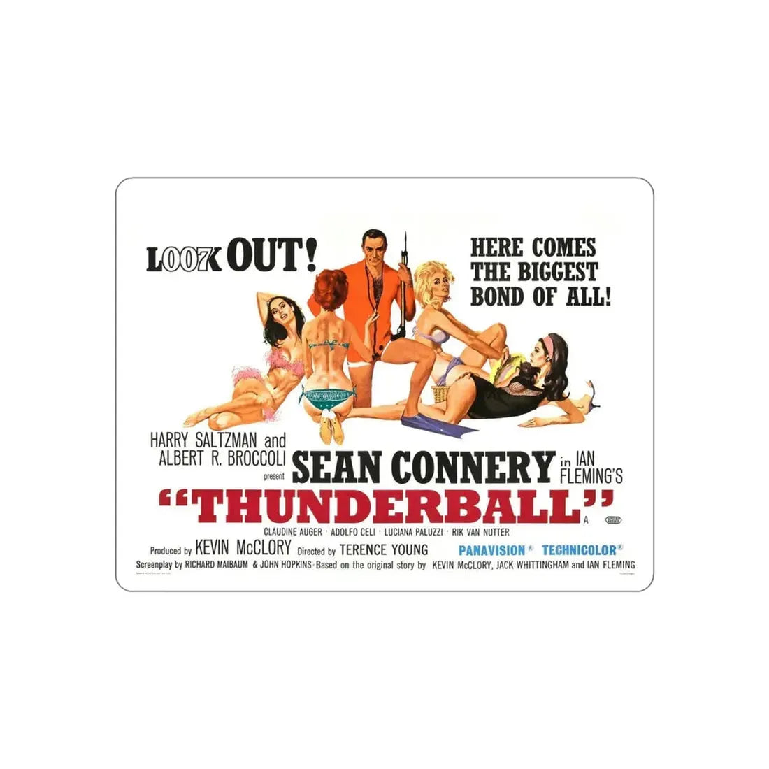 Thunderball 1965 Movie Poster STICKER Vinyl Die-Cut Decal 6 Inch - The Sticker Space