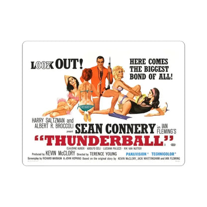 Thunderball 1965 Movie Poster - STICKER Vinyl Kiss-Cut Decal 2 Inch White - The Sticker Space