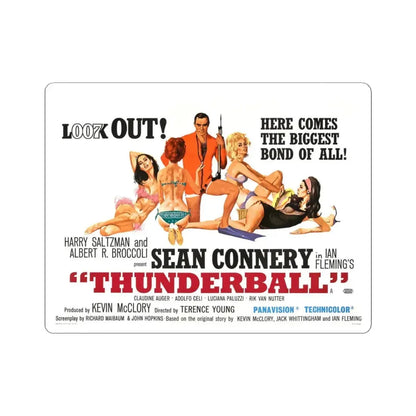 Thunderball 1965 Movie Poster - STICKER Vinyl Kiss-Cut Decal 4 Inch White - The Sticker Space