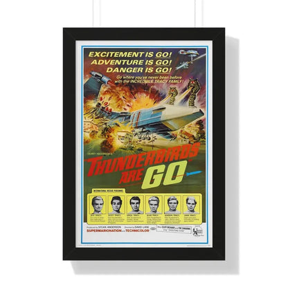 THUNDERBIRDS ARE GO 1966 - Framed Movie Poster 16″ x 24″ Black - The Sticker Space