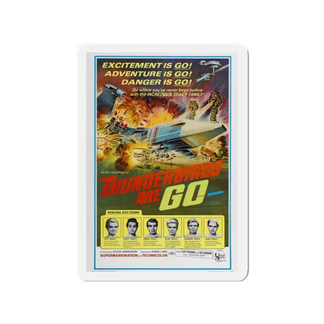 THUNDERBIRDS ARE GO 1966 Movie Poster - Refrigerator Magnet 2 Inch - The Sticker Space