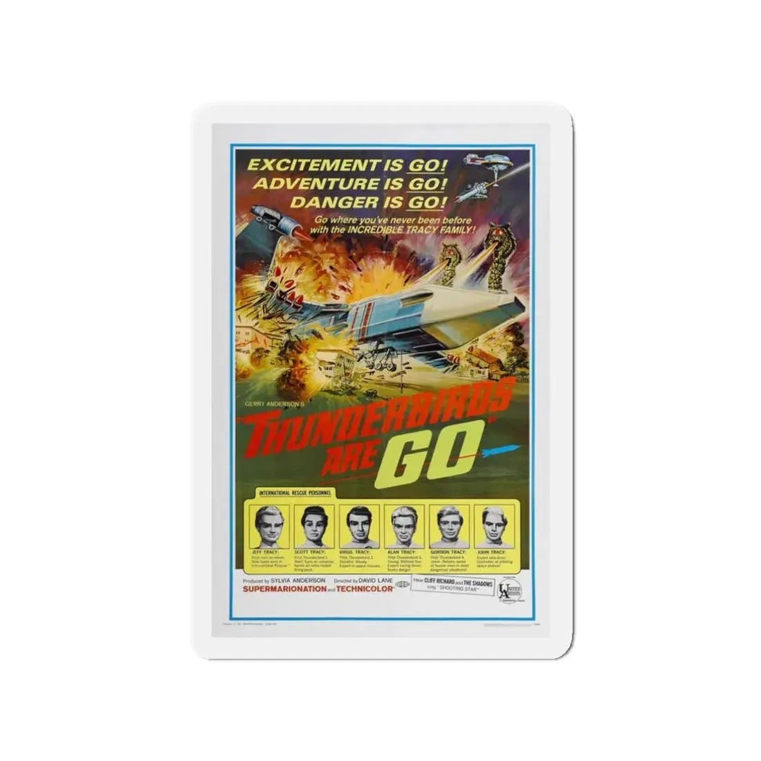 THUNDERBIRDS ARE GO 1966 Movie Poster - Refrigerator Magnet 3 Inch - The Sticker Space
