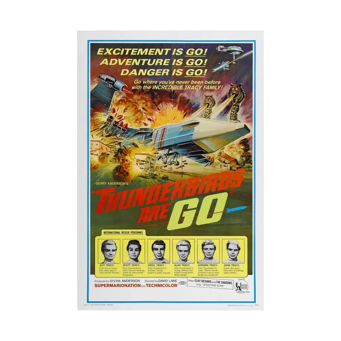 THUNDERBIRDS ARE GO 1966 - Paper Movie Poster - The Sticker Space