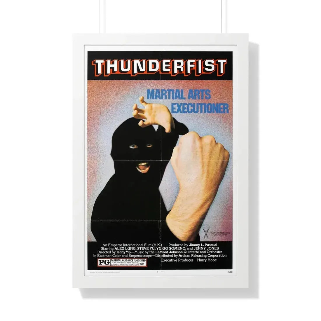 THUNDERFIST 1973 - Framed Movie Poster 20" x 30" White - The Sticker Space