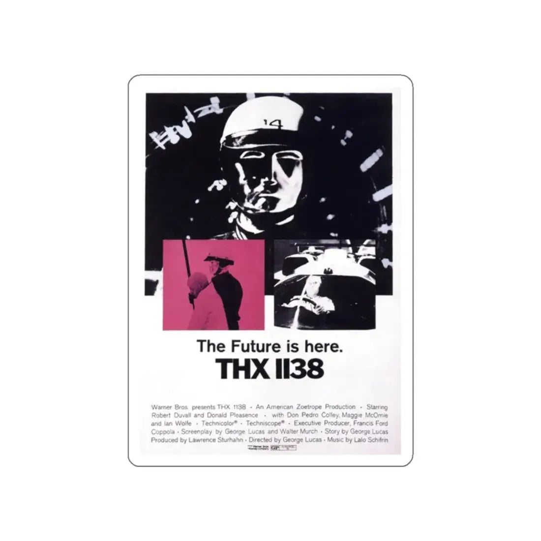 THX-1138 1971 Movie Poster STICKER Vinyl Die-Cut Decal 2 Inch - The Sticker Space