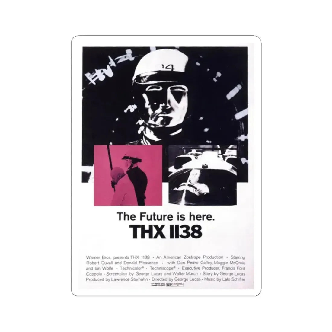 THX-1138 1971 Movie Poster - STICKER Vinyl Kiss-Cut Decal 2 Inch White - The Sticker Space