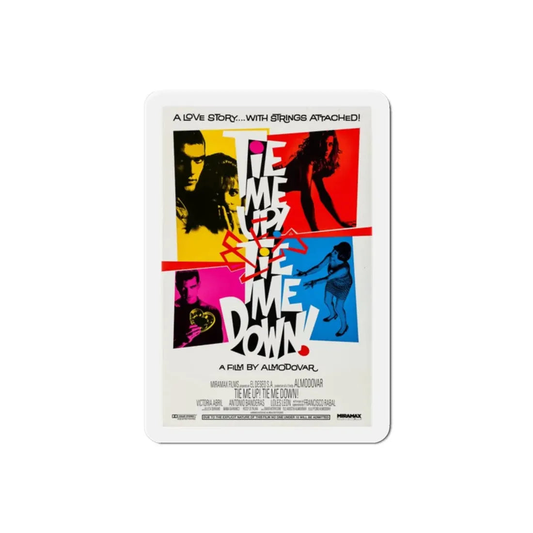 Tie Me Up Tie Me Down 1990 Movie Poster Refrigerator Magnet 2 Inch - The Sticker Space