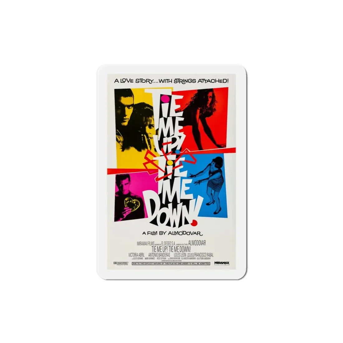 Tie Me Up Tie Me Down 1990 Movie Poster Refrigerator Magnet 3 Inch - The Sticker Space