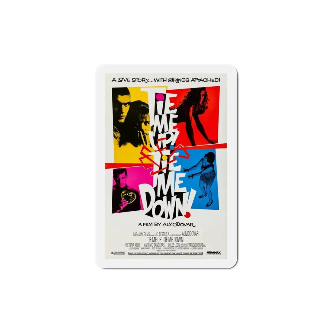 Tie Me Up Tie Me Down 1990 Movie Poster Refrigerator Magnet 4 Inch - The Sticker Space