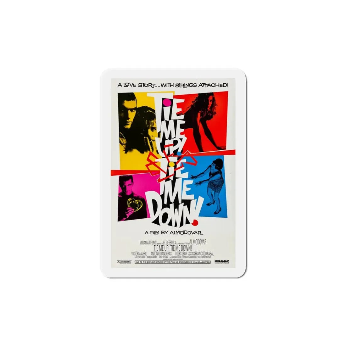 Tie Me Up Tie Me Down 1990 Movie Poster Refrigerator Magnet 5 Inch - The Sticker Space