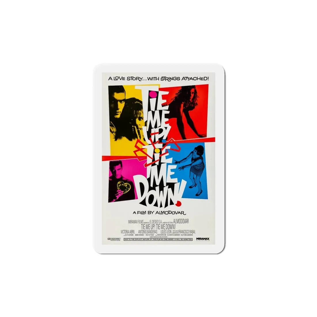 Tie Me Up Tie Me Down 1990 Movie Poster Refrigerator Magnet 6 Inch - The Sticker Space